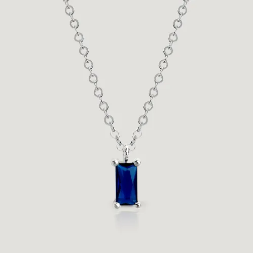 John Greed CANDY Cane Silver Sapphire Blue Stone Necklace