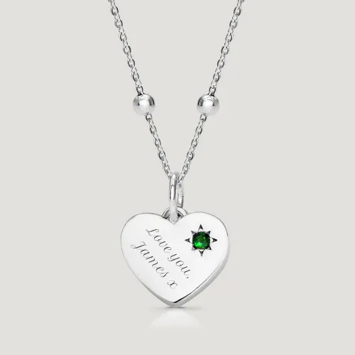 John Greed CANDY Love Silver & Emerald Heart Necklace