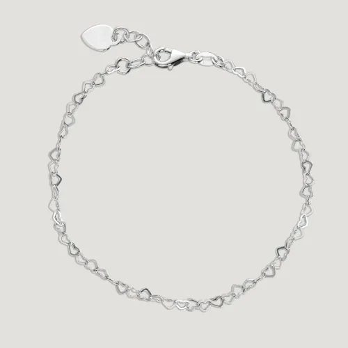 John Greed CANDY Love Silver Small Linked Heart Anklet
