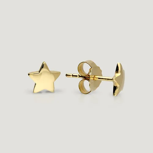 John Greed CANDY Sky Gold Plated Small Flat Star Stud Earrings