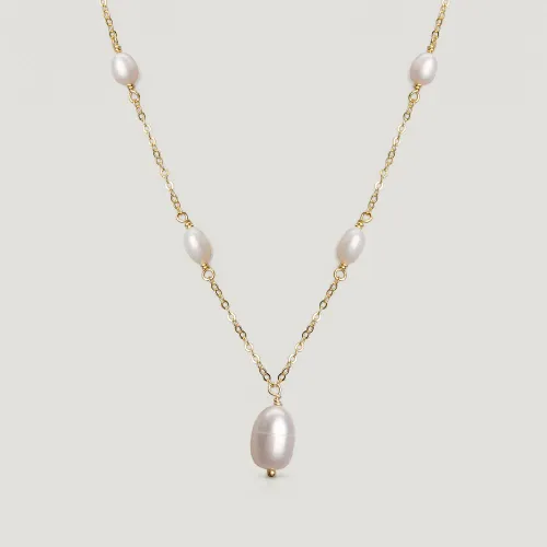 John Greed CANDY Spun Gold Plated Freshwater Pearl Teardrop Necklace