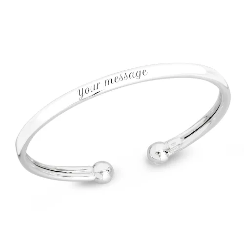 John Greed Signature Children's Silver Polished Torque Baby Bangle