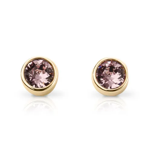 John Greed Signature Gold Plated Silver June Birthstone Crystal Stud Earrings