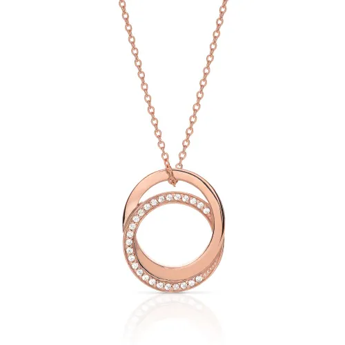 John Greed Signature Rose Gold Plated Silver CZ Entwined Necklace