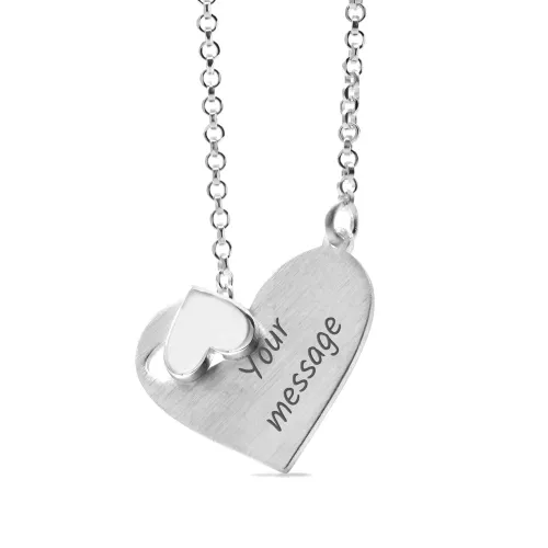 John Greed Signature Silver Threaded Heart Necklace