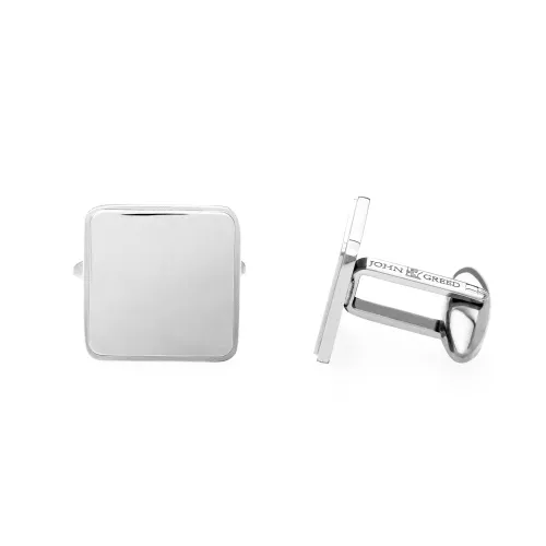 John Greed Stainless Steel Large Square Cufflinks