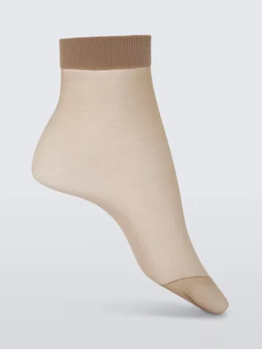 John Lewis 10 Denier Ankle-High Tights, Pack of 3 - Almond - Female