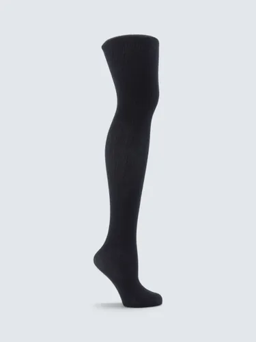 John Lewis 170 Denier Opaque Wool Blend Ribbed Tights - Navy - Female