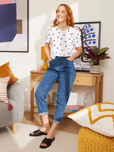 John Lewis ANYDAY Hoxton Mom Jeans - Mid Wash - Female