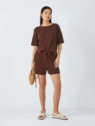 John Lewis ANYDAY Knitted Shorts, Brown - Brown - Female
