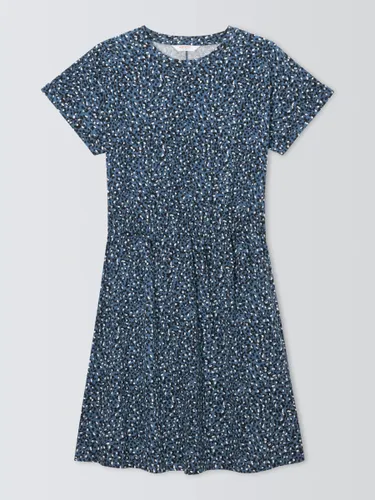 John Lewis ANYDAY Leopard Print Jersey Mini Dress, Blue/Multi - Blue/Multi - Female