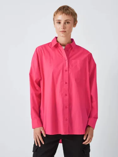 John Lewis ANYDAY Plain Oversized Long Sleeve Shirt - Pink - Female
