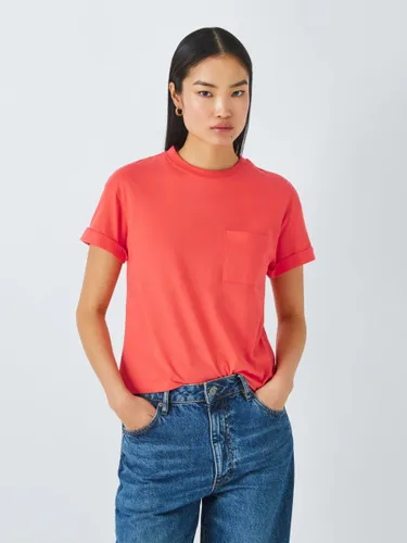 John Lewis ANYDAY Relax Pocket Tee - Coral - Female