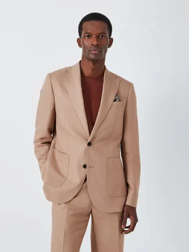 John Lewis Ashwell Linen Blend Regular Fit Suit Jacket - Sand - Male