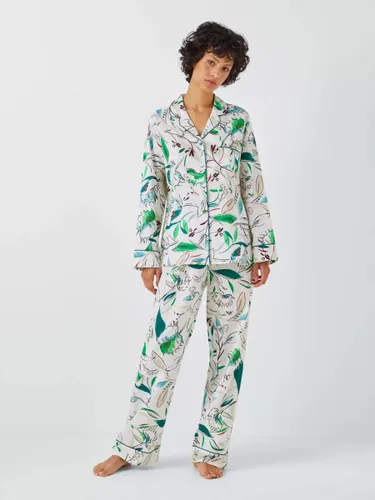 John Lewis Christmas Advert 2023 Snapper Woven Women's Pyjamas - Ivory/Multi - Female