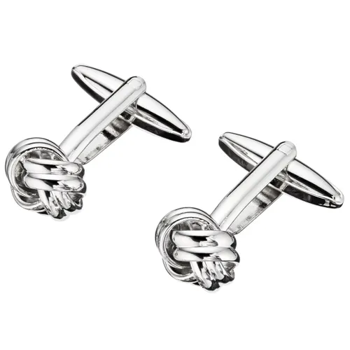 John Lewis Classic Knot Cufflinks, Silver - Silver - Male