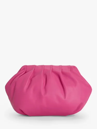 John Lewis Cloud Leather Clutch Bag - Fuchsia Pink - Female