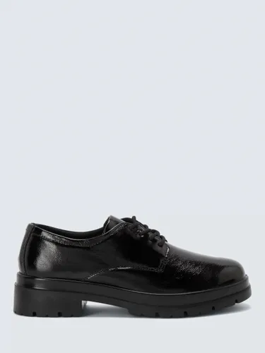 John Lewis Fifie Leather Comfort Lace Up Oxford Shoes - Vernice Nero Naplak - Female