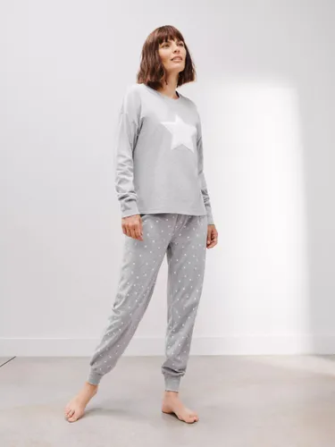 John Lewis Furry Star Pyjama Set - Grey - Female