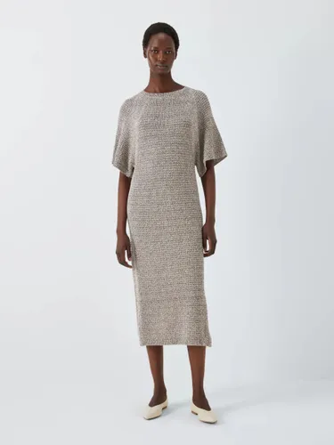 John Lewis Metallic Knitted Dress - Natural - Female