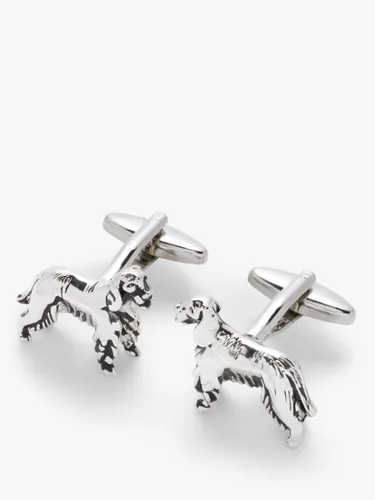 John Lewis Spaniel Dog Cufflinks, Silver - Silver - Male