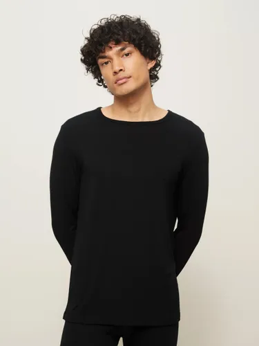 John Lewis Thermal Long Sleeve Top, Black - Black - Male