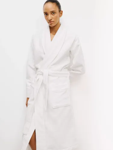 John Lewis Waffle Unisex Bath Robe, White - White - Female