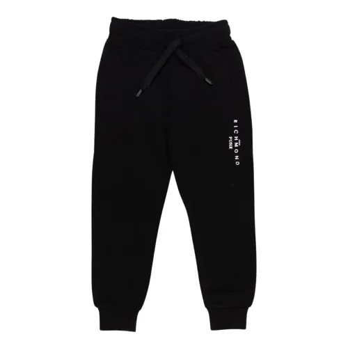 John Richmond , Black Sweatpants with Logo Print ,Black male, Sizes: