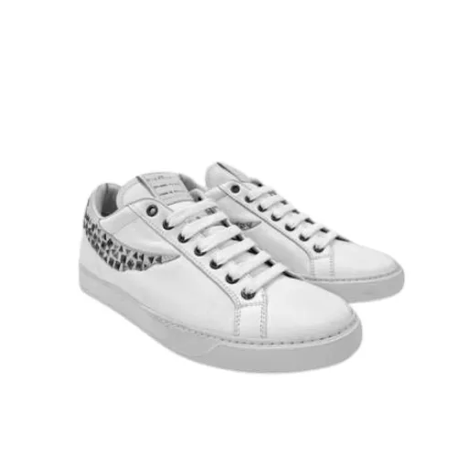 John Richmond , Crystal-Embellished White Sneakers ,White male, Sizes:
