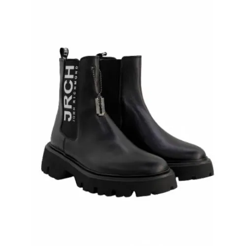 John Richmond , Elevate Your Style with Men`s Ankle Boots ,Black male, Sizes: