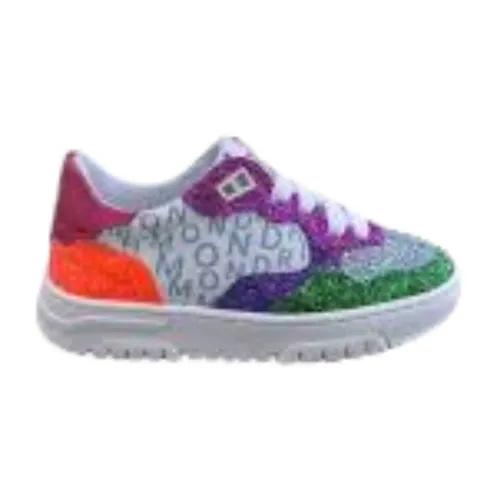 John Richmond , Glitter Block Kids Shoes with Logo Print ,Multicolor female, Sizes: