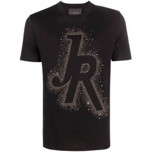 John Richmond , JR Logo Applique T-Shirt ,Black male, Sizes: