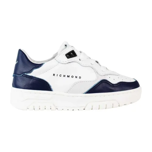 John Richmond , Kids White Flat Shoes Blue Details ,Multicolor male, Sizes: