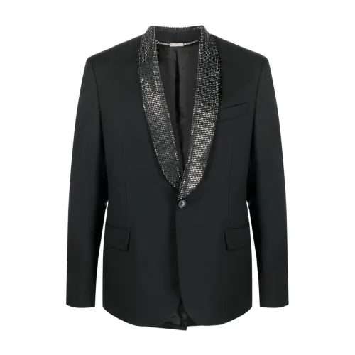 John Richmond , Luxury Wool Blend Formal Blazer ,Black male, Sizes: