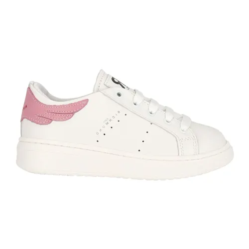 John Richmond , White Leather Kids Shoes with Pink Contrast ,White male, Sizes: