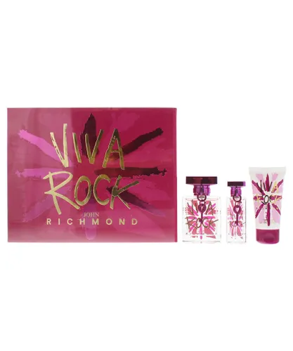 John Richmond Womens Viva Rock 3 Piece Set - Eau De Toilette 50ml - Eau De 15ml - Body Lotion - Orange - One Size