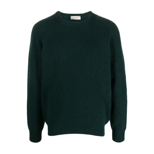 John Smedley , Green Upson Ribbed-Knit Sweatshirt ,Green male, Sizes: