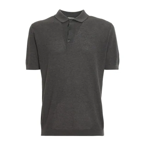 John Smedley , Roth Pique Shirt ,Gray male, Sizes: