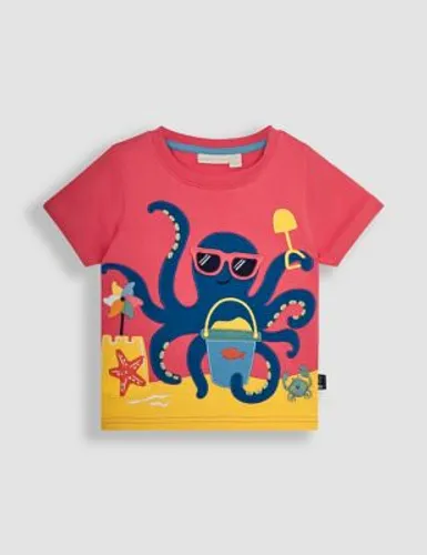 Jojo Maman Bébé Boys Pure Cotton Octopus T-Shirt (6 Mths-7 Yrs) - 2-3 Y - Light Pink Mix, Light Pink Mix