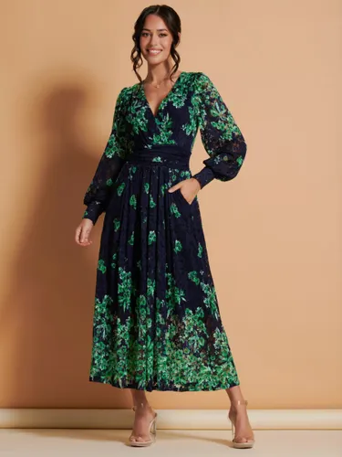 Jolie Moi Amica Lace Floral Maxi Dress, Green/Multi - Green/Multi - Female