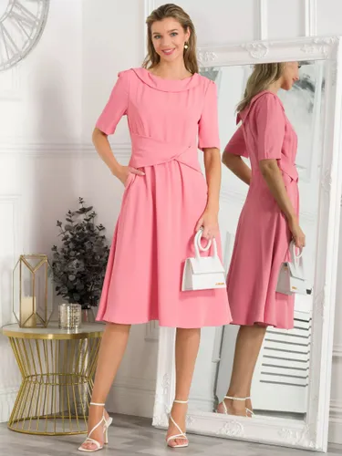 Jolie Moi Beckie Fold Over Dress - Coral Pink - Female