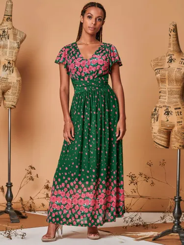Jolie Moi Carlii Floral Print Maxi Dress, Green - Green - Female