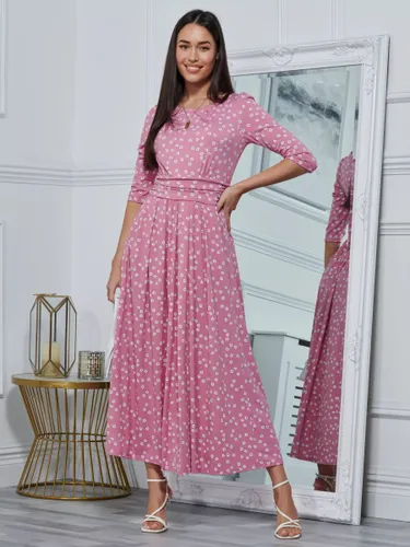 Jolie Moi Denisse Spot Print Maxi Dress - Mauve Pink - Female