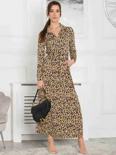 Jolie Moi Dora Jersey Shirt Maxi Dress, Camel Animal - Camel Animal - Female