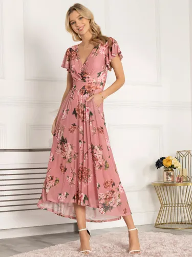 Jolie Moi Eliza Dip Hem Floral Maxi Dress - Mauve/Multi - Female