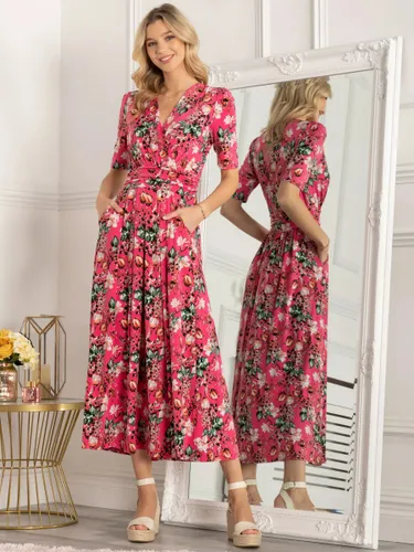 Jolie Moi Gillian Floral Maxi Dress - Cerise - Female
