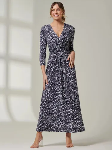 Jolie Moi Hayat Twist Front Floral Print Jersey Maxi Dress - Navy - Female