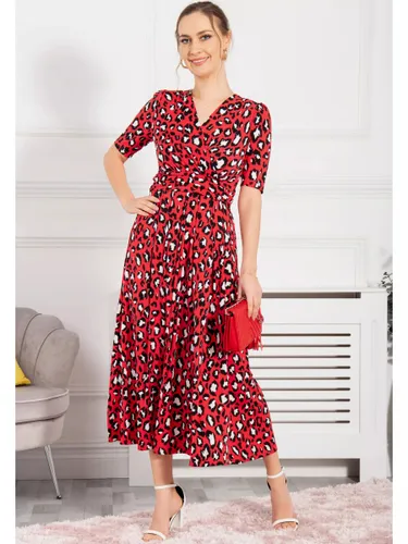 Jolie Moi Josie Leopard Print Maxi Dress - Red/Multi - Female