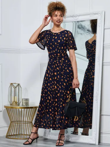 Jolie Moi Julita Leopard Print Midi Dress - Navy/Multi - Female
