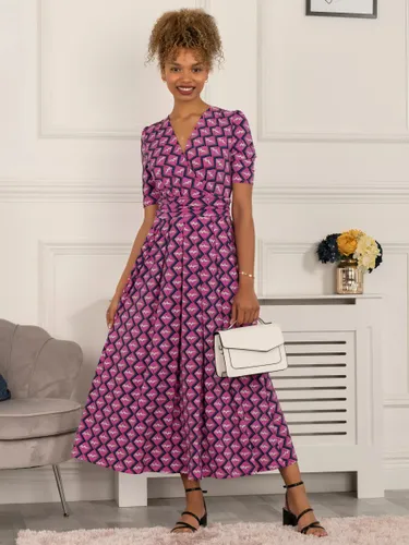 Jolie Moi Katherine Half Sleeve Maxi Dress, Pink/Multi - Pink/Multi - Female